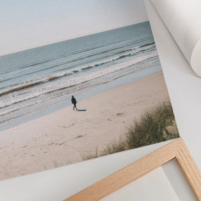 Kunstdruck leinwand Strand, ruhiges Meer, blauer Himmel, Minimalismus, Harmonie