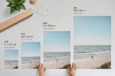 Kunstdruck leinwand Strand, ruhiges Meer, blauer Himmel, Minimalismus, Harmonie