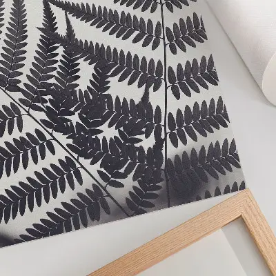 Wandposter mit symmetrischen Blättern auf hellem Hintergrund