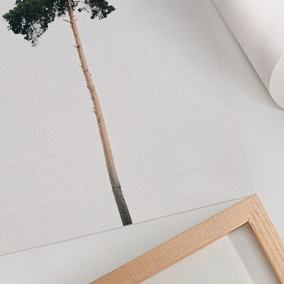 Poster Ein einsamer Baum vor hellem Hintergrund mit minimalistischem Design