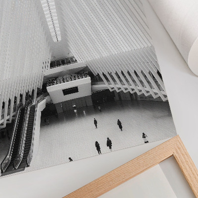 Kunstdruck leinwand Modernes Interieur mit dynamischen Linien und minimalistischer Komposition