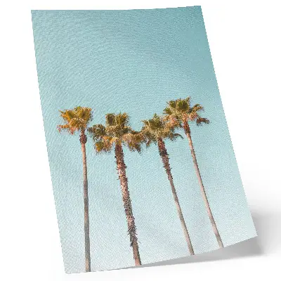 Poster Palmen vor blauem Hintergrund mit motivierender Urlaubsstimmung und Natur