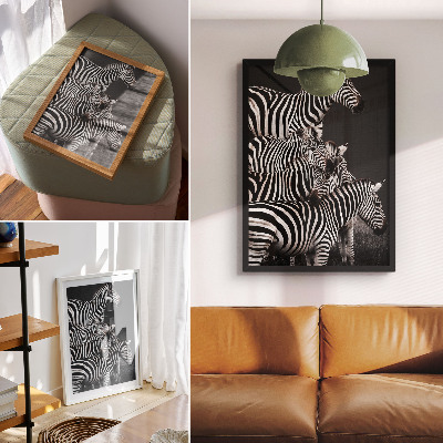 Wandposter Zebra-Kontrastlinien aus schwarzen und weißen vertikalen Linien
