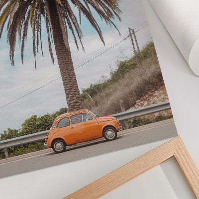Poster Palmenbaum-Retro-Auto, Natur, sorglos