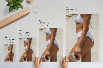 Wandposter Sommerliche Strandszene, leuchtende Farben, Natürlichkeit.