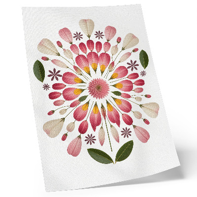 Wandposter Florales Mandala, Symmetrie, Rosa, Creme, Grün