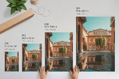 Wandposter warme Farben in der urbanen Architektur