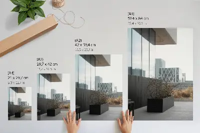 Leinwand Kunstdruck mit modernen Gebäuden und trockenen Ästen