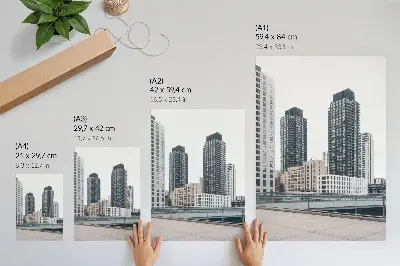 Wandposter moderne Wolkenkratzer im minimalistischen Design