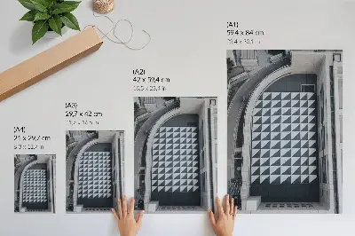 Leinwand Kunstdruck mit eleganten geometrischen Mustern und futuristischer Architektur
