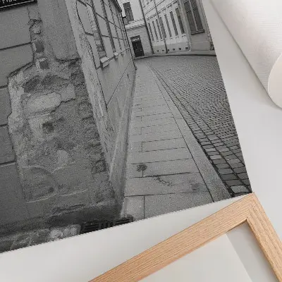 Wandposter mit architektonischen Details alter Gebäudefassaden