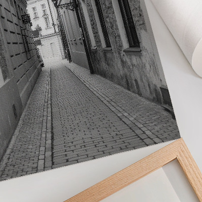 Poster Die schwarz-weiße Architektur einer nostalgischen Straße