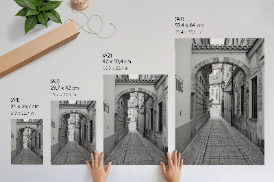 Poster Die schwarz-weiße Architektur einer nostalgischen Straße