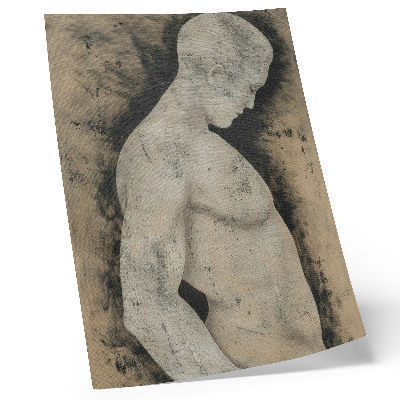 Poster Monochromatische Silhouette eines Mannes im Profil