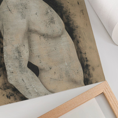 Poster Monochromatische Silhouette eines Mannes im Profil