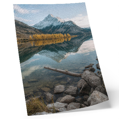 Poster Berge, See, Bäume, Spiegelung, Ruhe, Natur