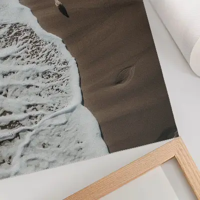 Leinwand-Kunstdruck entspannender Strand mit Sand und Möwenwellen