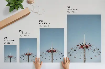 Poster Turm mit Karussell-Dynamik im minimalistischen Stil
