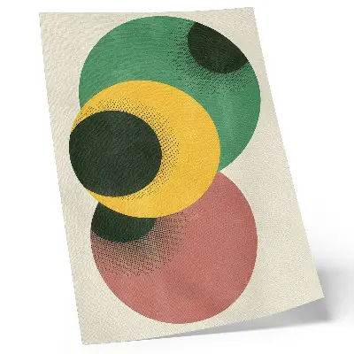 Wandposter mit auffälligen Kreisen in leuchtenden Farben