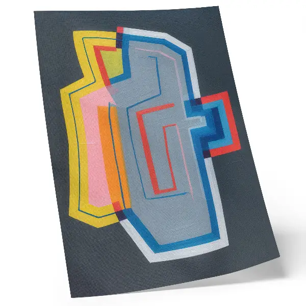 Poster abstrakte Formen mit dynamischen Farben und moderner Optik