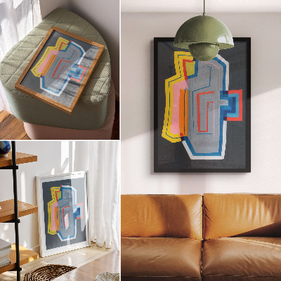 Poster Abstrakte Formen, dynamische Farben, Modernität