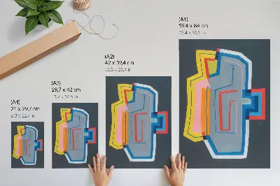 Poster abstrakte Formen mit dynamischen Farben und moderner Optik