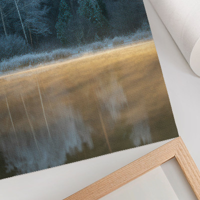 Kunstdruck leinwand Ein stiller Wald über der Wasseroberfläche, eine mystische Aura