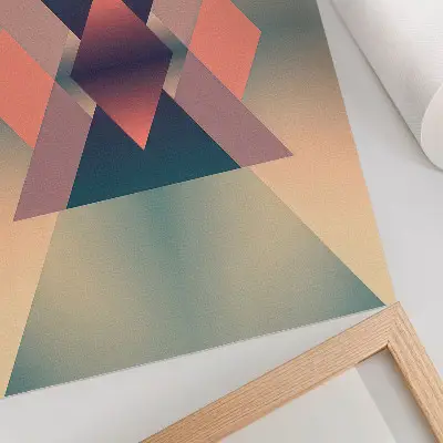 Wandposter mit geometrischen Formen in eleganten Pastellfarben