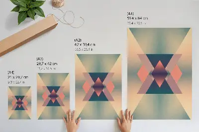 Wandposter mit geometrischen Formen in eleganten Pastellfarben