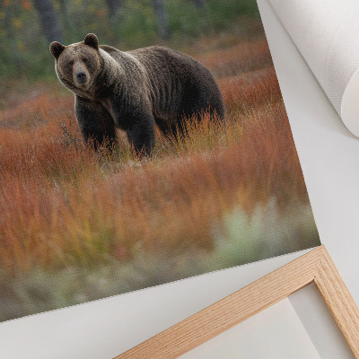 Kunstdruck leinwand Bären im Herbstwald Natürlichkeit und Ruhe