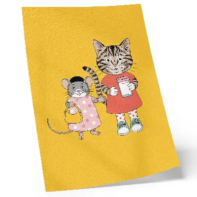 Wandposter Farbset mit Katze, Maus und Märchenfiguren