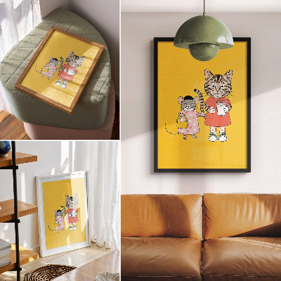 Wandposter Farbset „Katze und Maus“ und Märchenfiguren