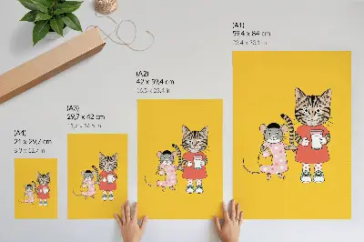 Wandposter Farbset mit Katze, Maus und Märchenfiguren