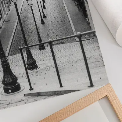 Wandposter charmante Laternen in einer wunderschönen Architektur einer Gasse