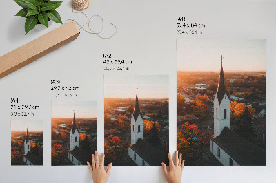 Poster Herbstklima, Stadt, Sonnenuntergang, Harmonie