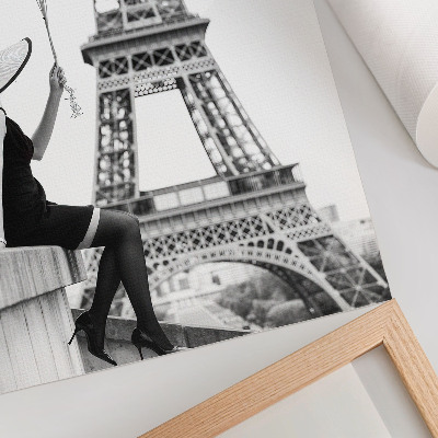 Wandposter Frau mit Ballonturm Eleganz