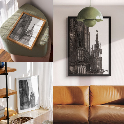 Poster Gotische Architektur, kunstvoll verziert mit Kontrasten