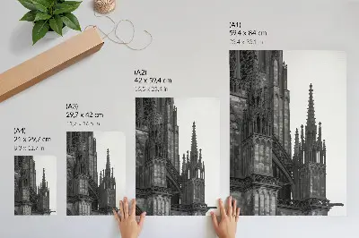 Poster kunstvoll verzierte gotische Architektur mit Kontrasten