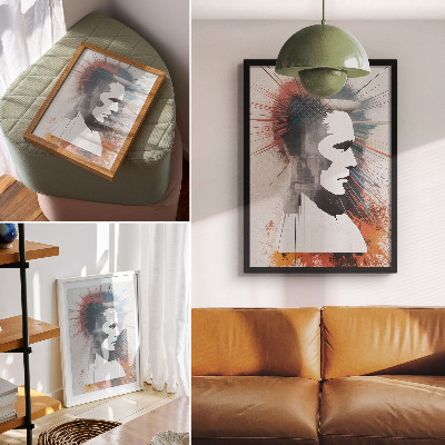 Kunstdruck leinwand Gesichtsprofil, dynamische Linien, modern