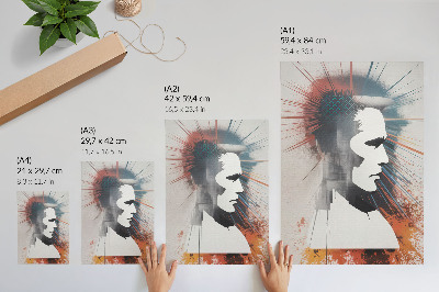 Kunstdruck leinwand Gesichtsprofil, dynamische Linien, modern