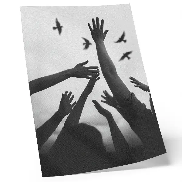 Wandposter Hände hoch im minimalistischen Stil