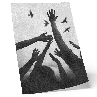 Wandposter Hände hoch im minimalistischen Stil