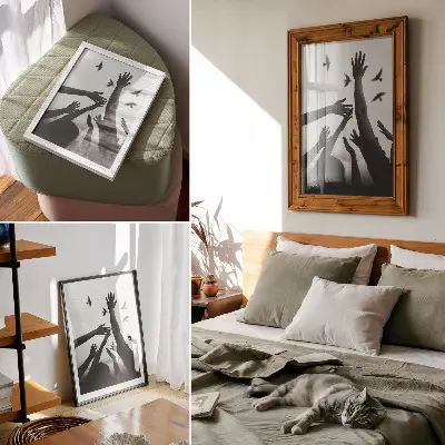 Wandposter Hände hoch im minimalistischen Stil