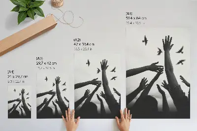 Wandposter Hände hoch im minimalistischen Stil