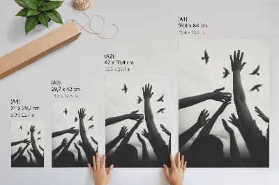 Wandposter Hände hoch, minimalistischer Stil