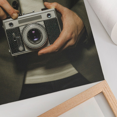 Kunstdruck leinwand Elegante Retro-Kamerahände im Retro-Stil