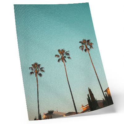 Wandposter Palmen vor blauem Hintergrund erzeugen eine exotische Atmosphäre.