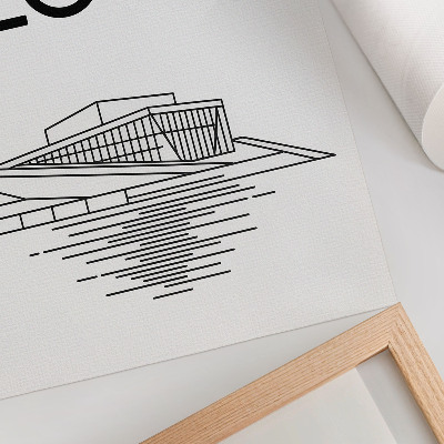 Wandposter Schwarz-Weiß-Kontrast moderner Architekturtext
