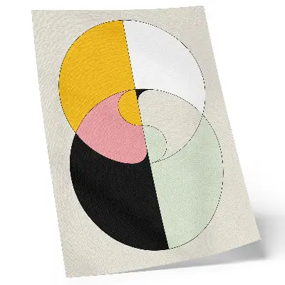 Kunstdruck auf Leinwand geometrische Kreise in kontrastierenden Farben im minimalistischen Stil