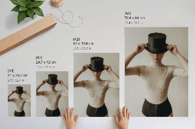 Wandposter Retro-Eleganz, Zylinder, subtiler Minimalismus